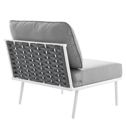 Stance Outdoor Patio Aluminum Armless Chair - White Gray