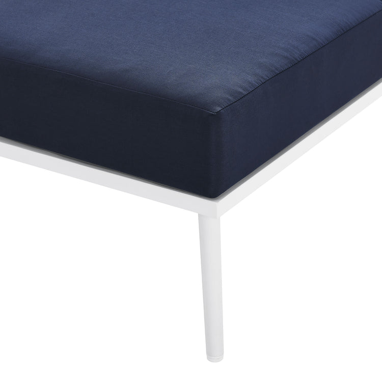Stance Outdoor Patio Aluminum Armless Chair - White Navy