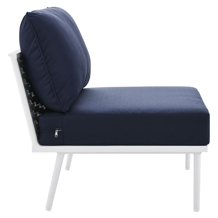 Stance Outdoor Patio Aluminum Armless Chair - White Navy