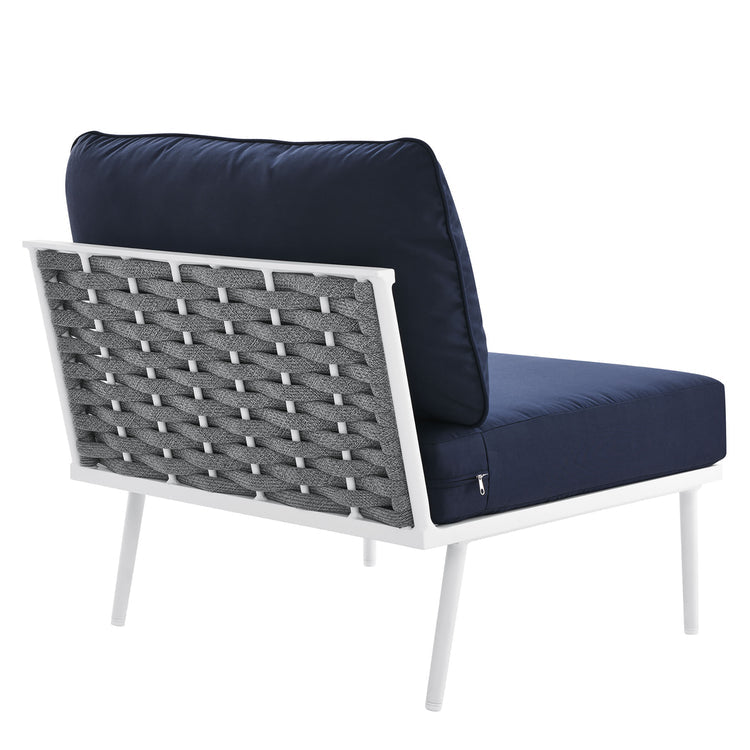 Stance Outdoor Patio Aluminum Armless Chair - White Navy