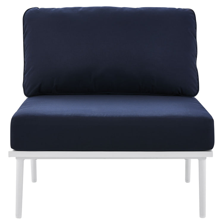 Stance Outdoor Patio Aluminum Armless Chair - White Navy