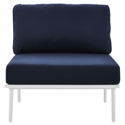 Stance Outdoor Patio Aluminum Armless Chair - White Navy