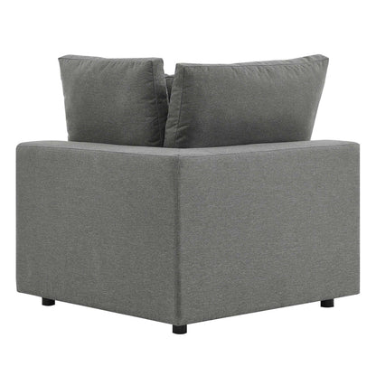 Commix Overstuffed Outdoor Patio Loveseat - Charcoal