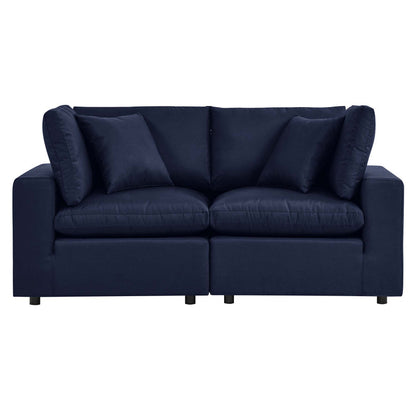 Commix Overstuffed Outdoor Patio Loveseat - Navy