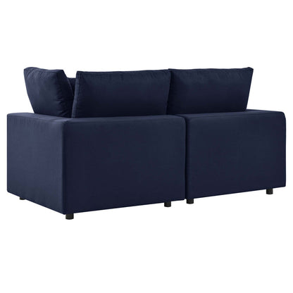 Commix Overstuffed Outdoor Patio Loveseat - Navy