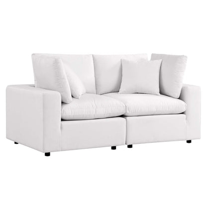 Commix Overstuffed Outdoor Patio Loveseat - White