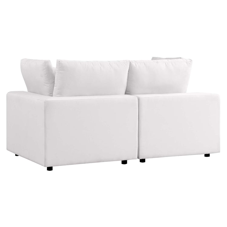 Commix Overstuffed Outdoor Patio Loveseat - White