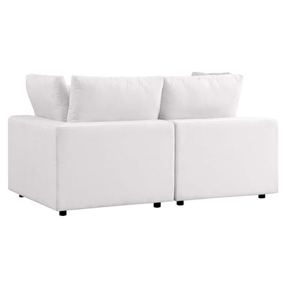 Commix Overstuffed Outdoor Patio Loveseat - White