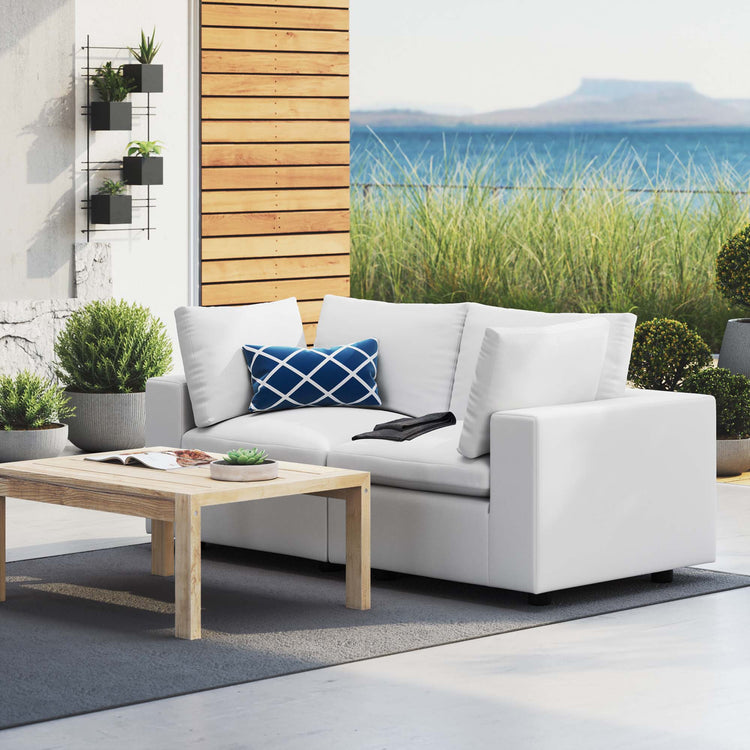 Commix Sunbrella® Outdoor Patio Loveseat - White