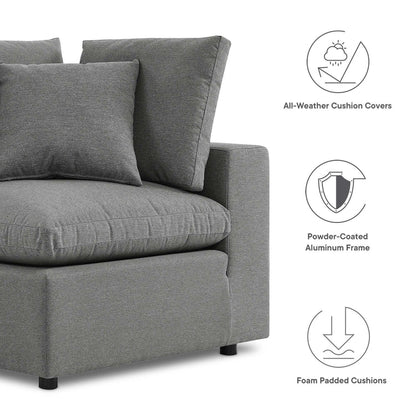 Commix Overstuffed Outdoor Patio Sofa - Charcoal