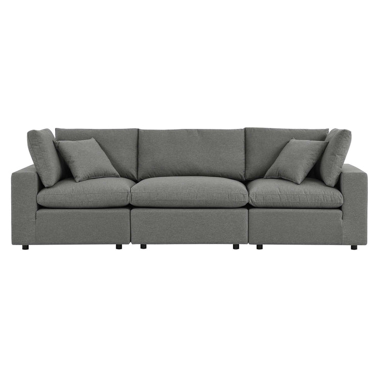 Commix Overstuffed Outdoor Patio Sofa - Charcoal