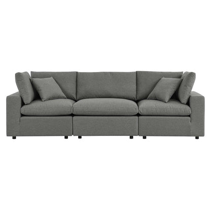 Commix Overstuffed Outdoor Patio Sofa - Charcoal