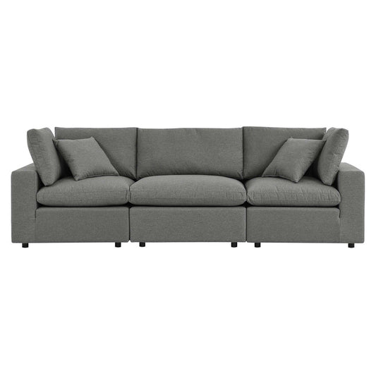 Commix Overstuffed Outdoor Patio Sofa - Charcoal