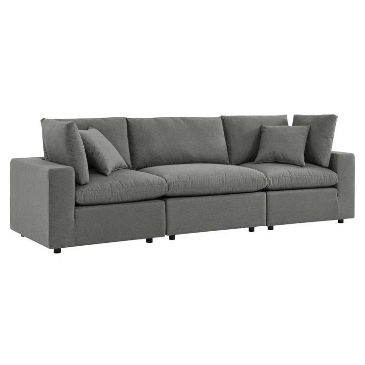 Commix Overstuffed Outdoor Patio Sofa - Charcoal