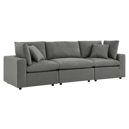 Commix Overstuffed Outdoor Patio Sofa - Charcoal