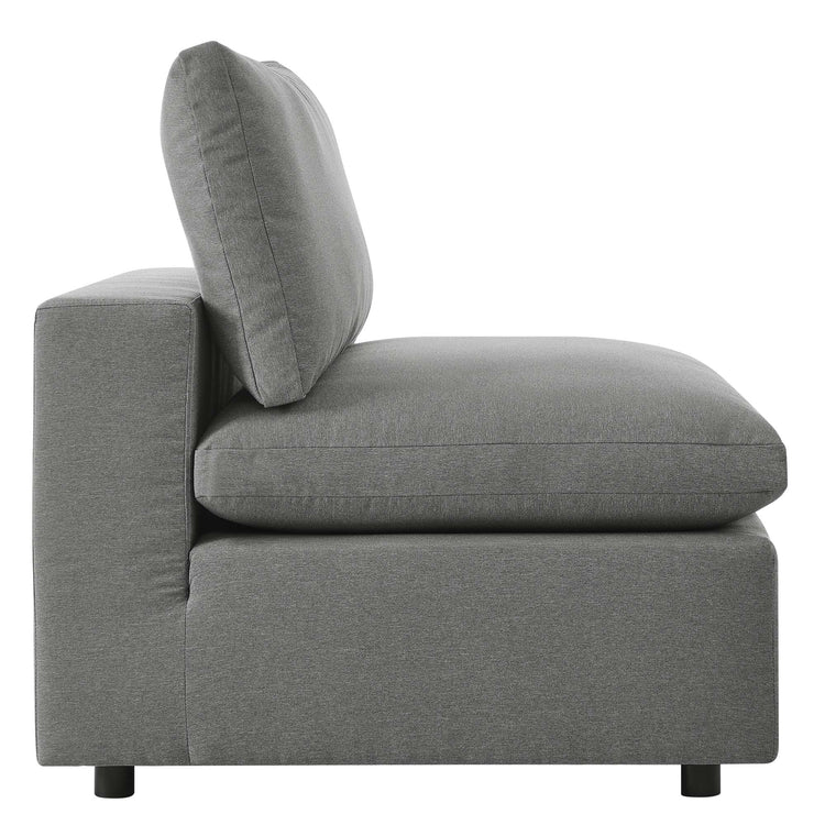 Commix Overstuffed Outdoor Patio Sofa - Charcoal