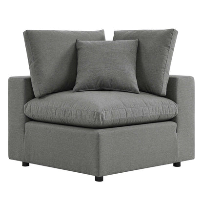Commix Overstuffed Outdoor Patio Sofa - Charcoal