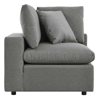 Commix Overstuffed Outdoor Patio Sofa - Charcoal