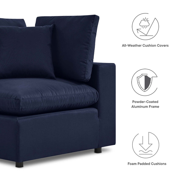 Commix Overstuffed Outdoor Patio Sofa - Navy