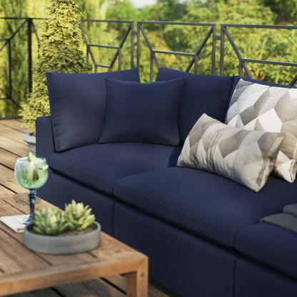 Commix Overstuffed Outdoor Patio Sofa - Navy