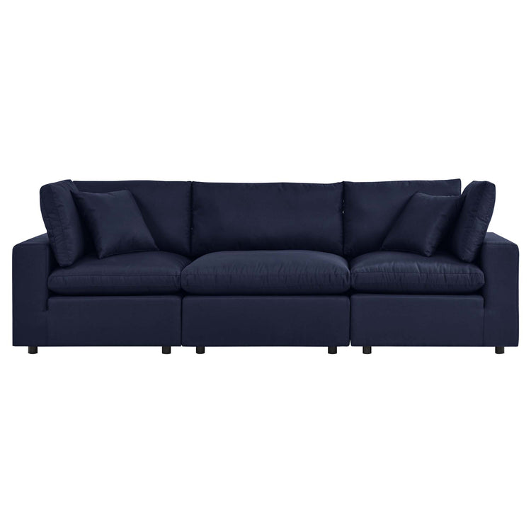 Commix Overstuffed Outdoor Patio Sofa - Navy