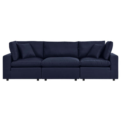 Commix Overstuffed Outdoor Patio Sofa - Navy
