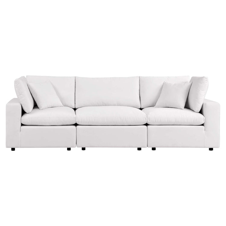 Commix Overstuffed Outdoor Patio Sofa - White