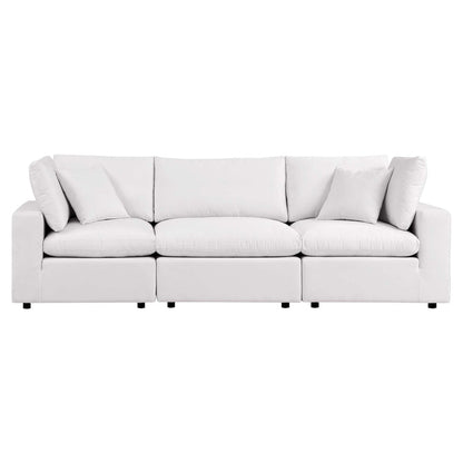 Commix Overstuffed Outdoor Patio Sofa - White