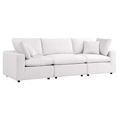 Commix Overstuffed Outdoor Patio Sofa - White