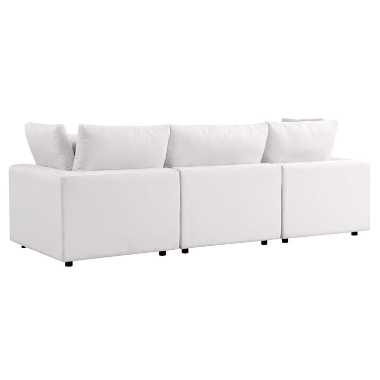 Commix Overstuffed Outdoor Patio Sofa - White