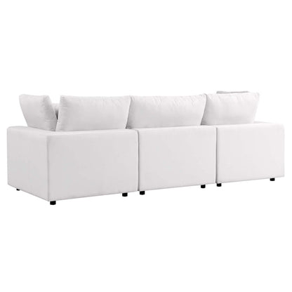 Commix Overstuffed Outdoor Patio Sofa - White