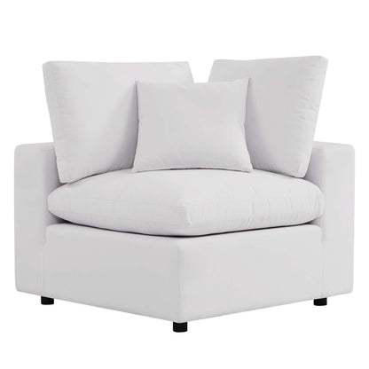 Commix Overstuffed Outdoor Patio Sofa - White