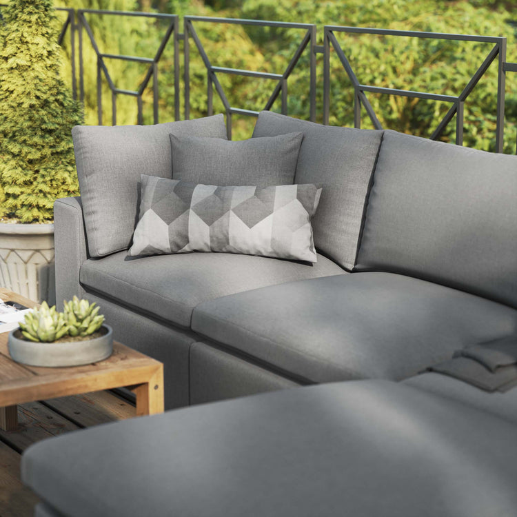Commix 4-Piece Outdoor Patio Sectional Sofa - Charcoal