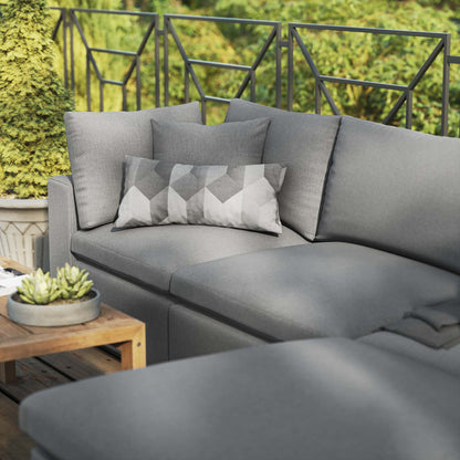 Commix 4-Piece Outdoor Patio Sectional Sofa - Charcoal