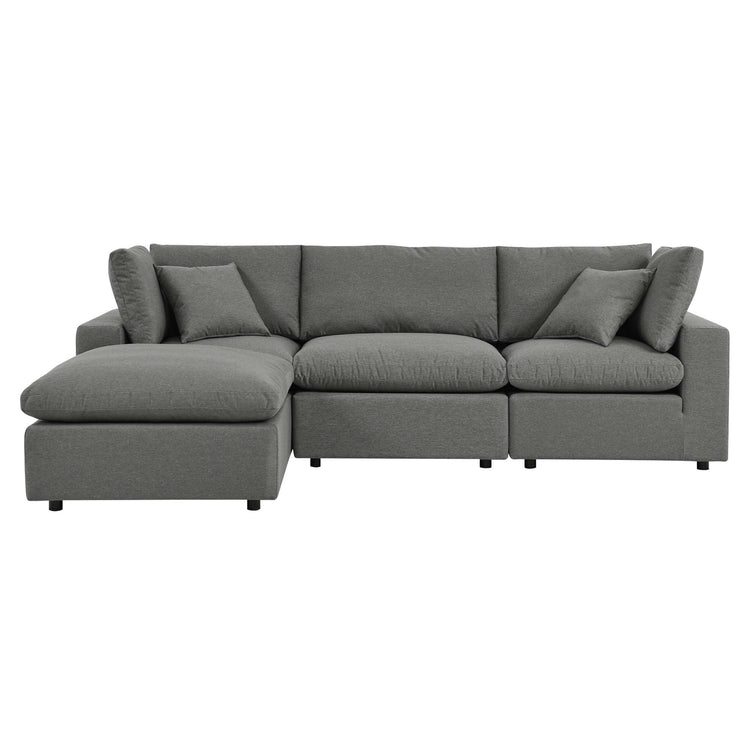 Commix 4-Piece Outdoor Patio Sectional Sofa - Charcoal