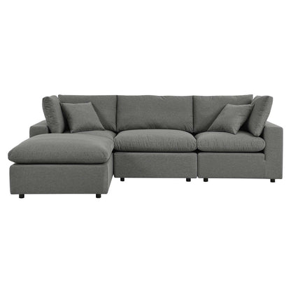 Commix 4-Piece Outdoor Patio Sectional Sofa - Charcoal