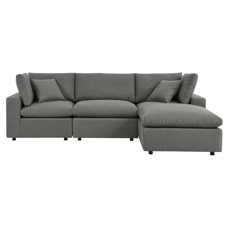 Commix 4-Piece Outdoor Patio Sectional Sofa - Charcoal
