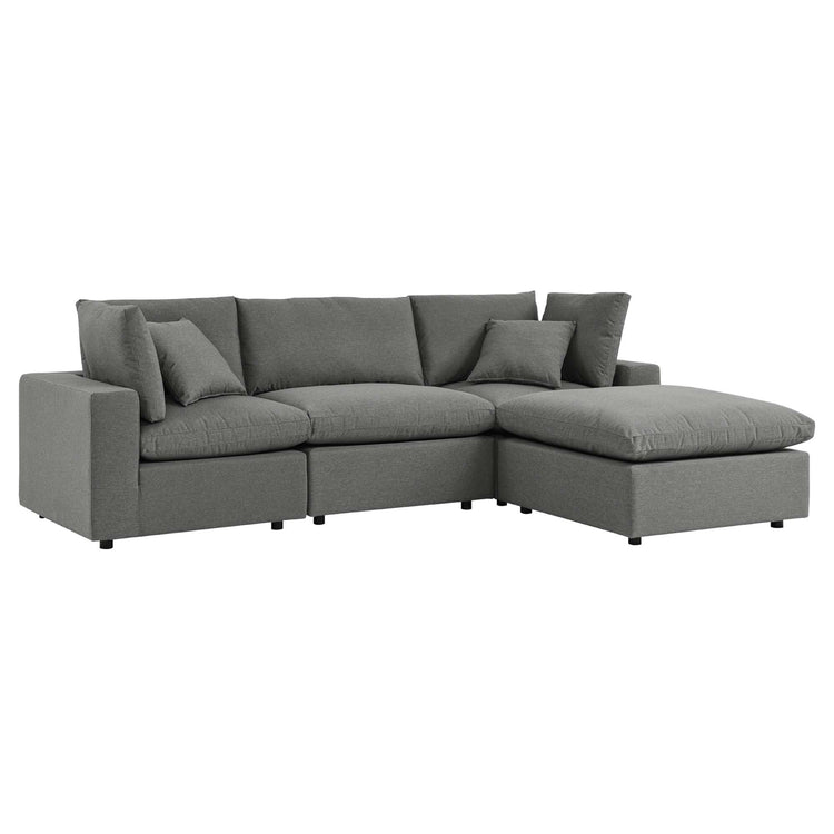 Commix 4-Piece Outdoor Patio Sectional Sofa - Charcoal