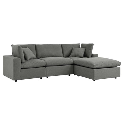 Commix 4-Piece Outdoor Patio Sectional Sofa - Charcoal