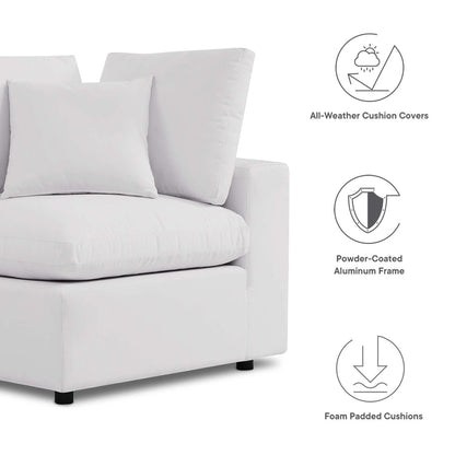Commix 4-Piece Outdoor Patio Sectional Sofa - White