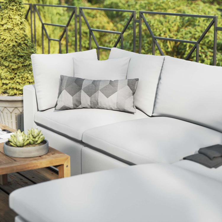 Commix 4-Piece Outdoor Patio Sectional Sofa - White