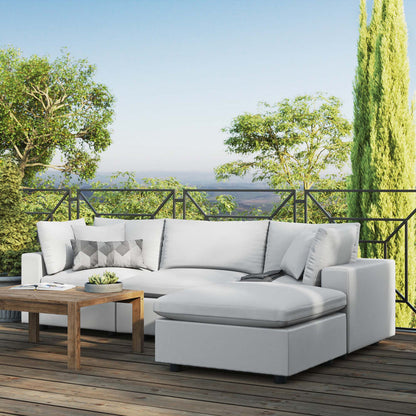 Commix 4-Piece Outdoor Patio Sectional Sofa - White