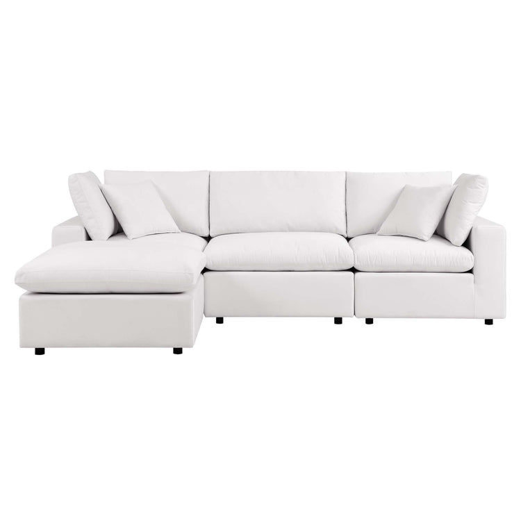 Commix 4-Piece Outdoor Patio Sectional Sofa - White