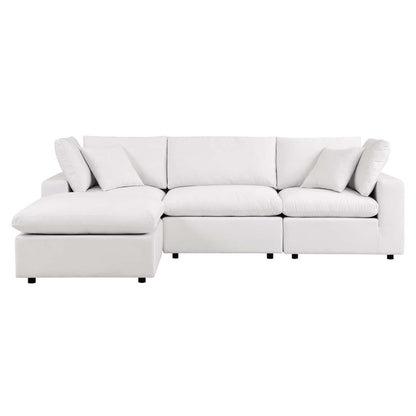 Commix 4-Piece Outdoor Patio Sectional Sofa - White
