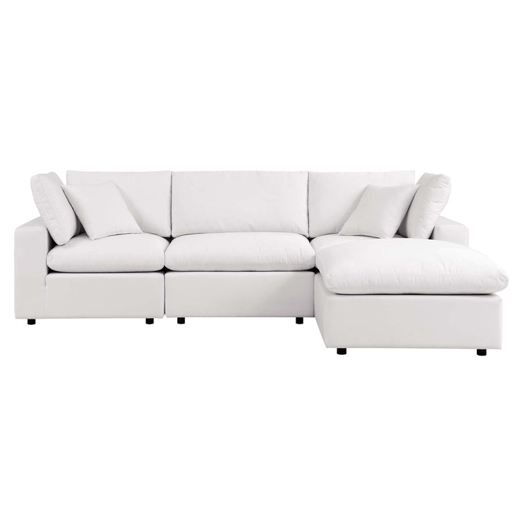 Commix 4-Piece Outdoor Patio Sectional Sofa - White