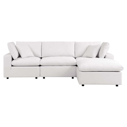 Commix 4-Piece Outdoor Patio Sectional Sofa - White