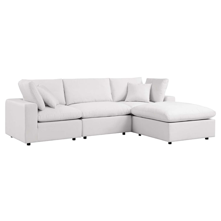 Commix 4-Piece Outdoor Patio Sectional Sofa - White