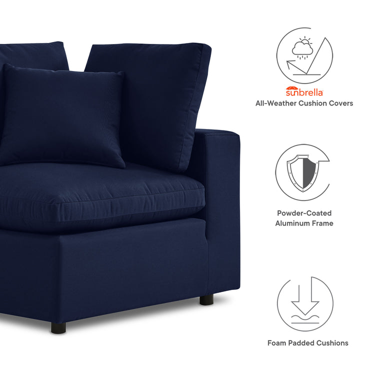 Commix 4-Piece Sunbrella® Outdoor Patio Sectional Sofa - Navy