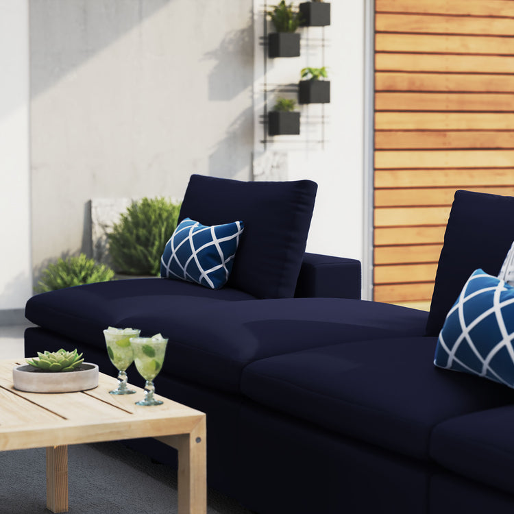 Commix 4-Piece Sunbrella® Outdoor Patio Sectional Sofa - Navy