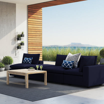 Commix 4-Piece Sunbrella® Outdoor Patio Sectional Sofa - Navy